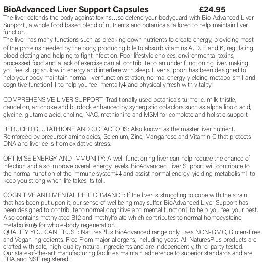 BioAdvanced Liver Support Capsules
