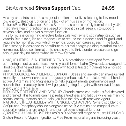 Bio Advanced Stress Support Cap