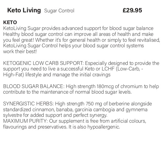 Keto Living Sugar Control